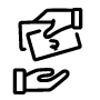 hand giving cash icon hand giving cash icon